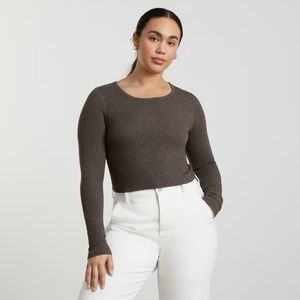 Everlane Pima Cotton Long Sleeve Cropped Tee
